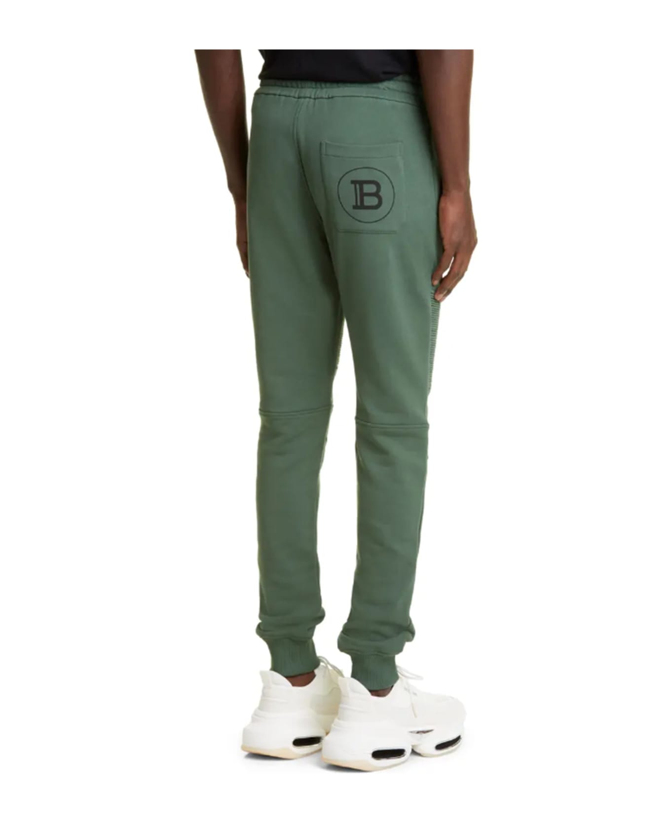Balmain Logo Printed Drawstring Jogger Pants - Green スウェットパンツ