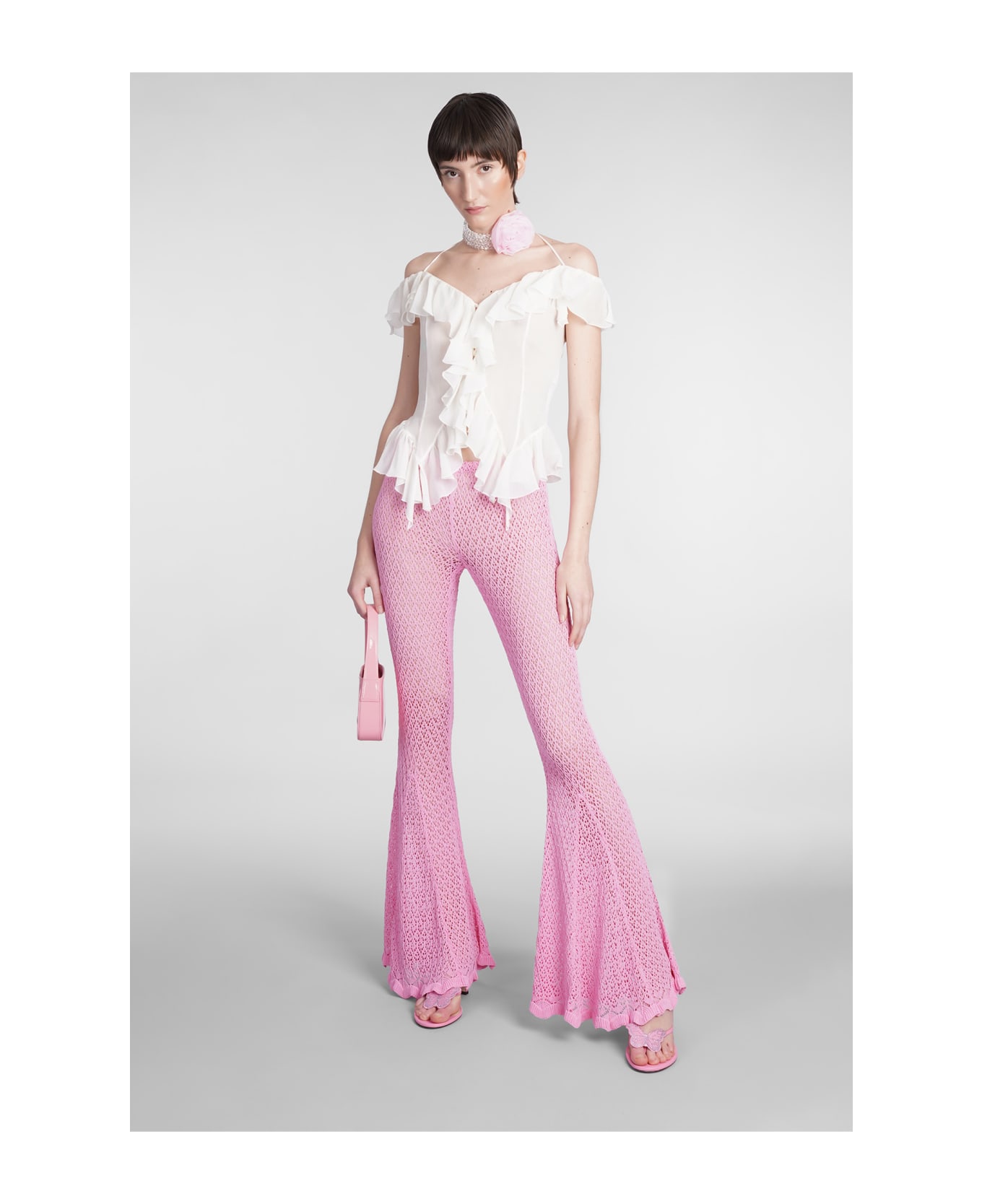 Blumarine Topwear In Rose-pink Viscose - Bubblegum