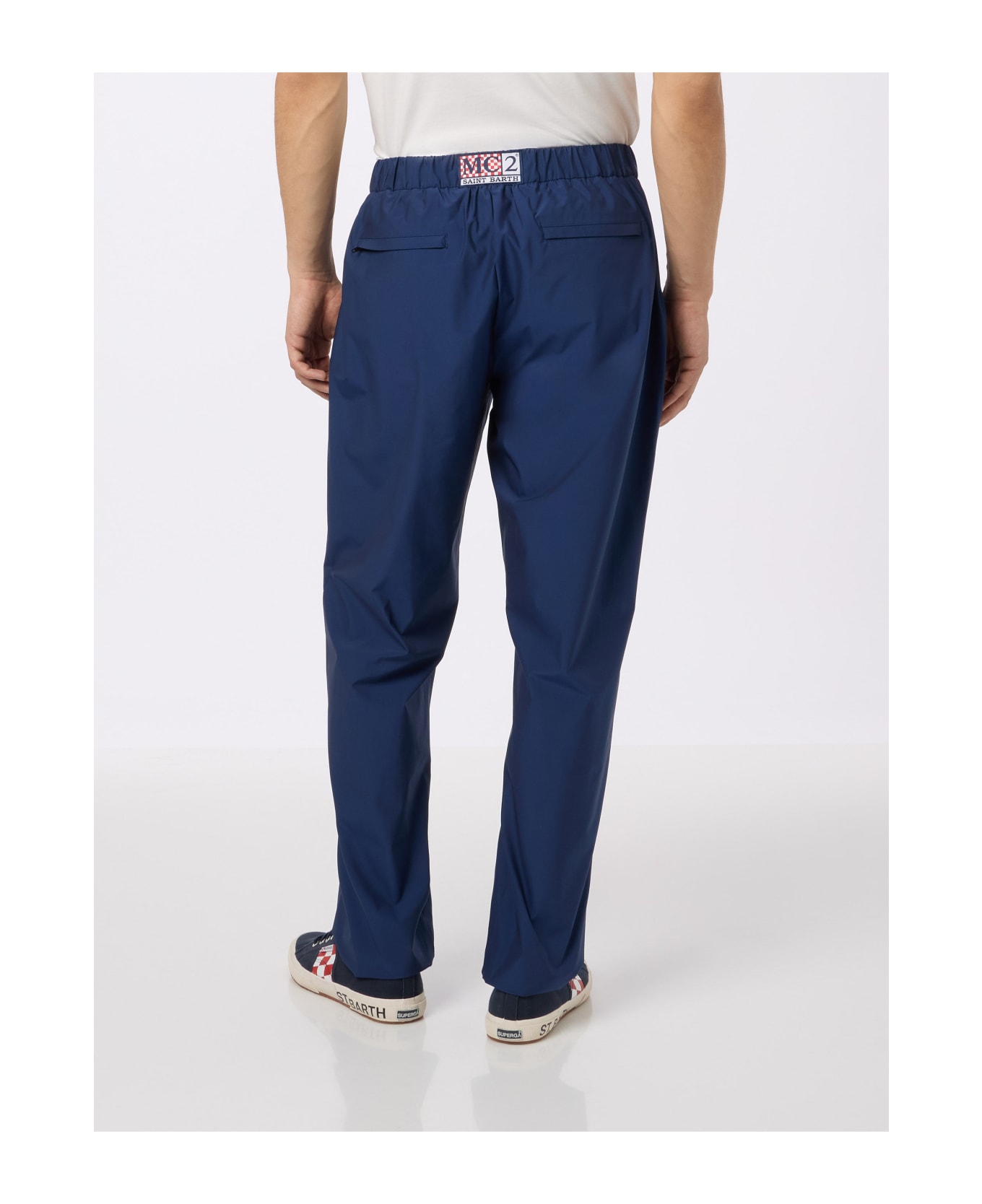 MC2 Saint Barth Man Navy Blue Casual Pants Porter - BLUE