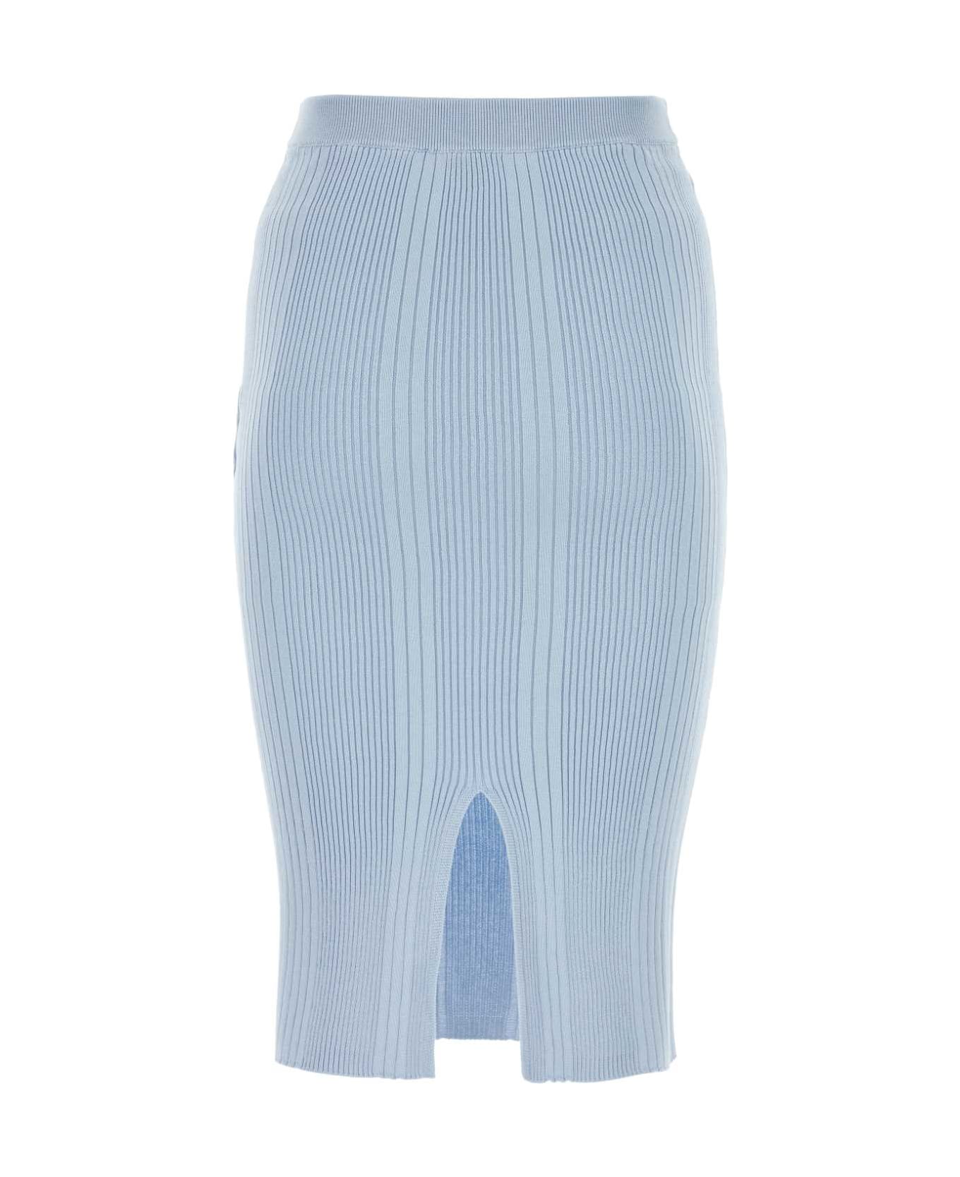 Bottega Veneta Pastel Light-blue Cotton Skirt - BUBBLE