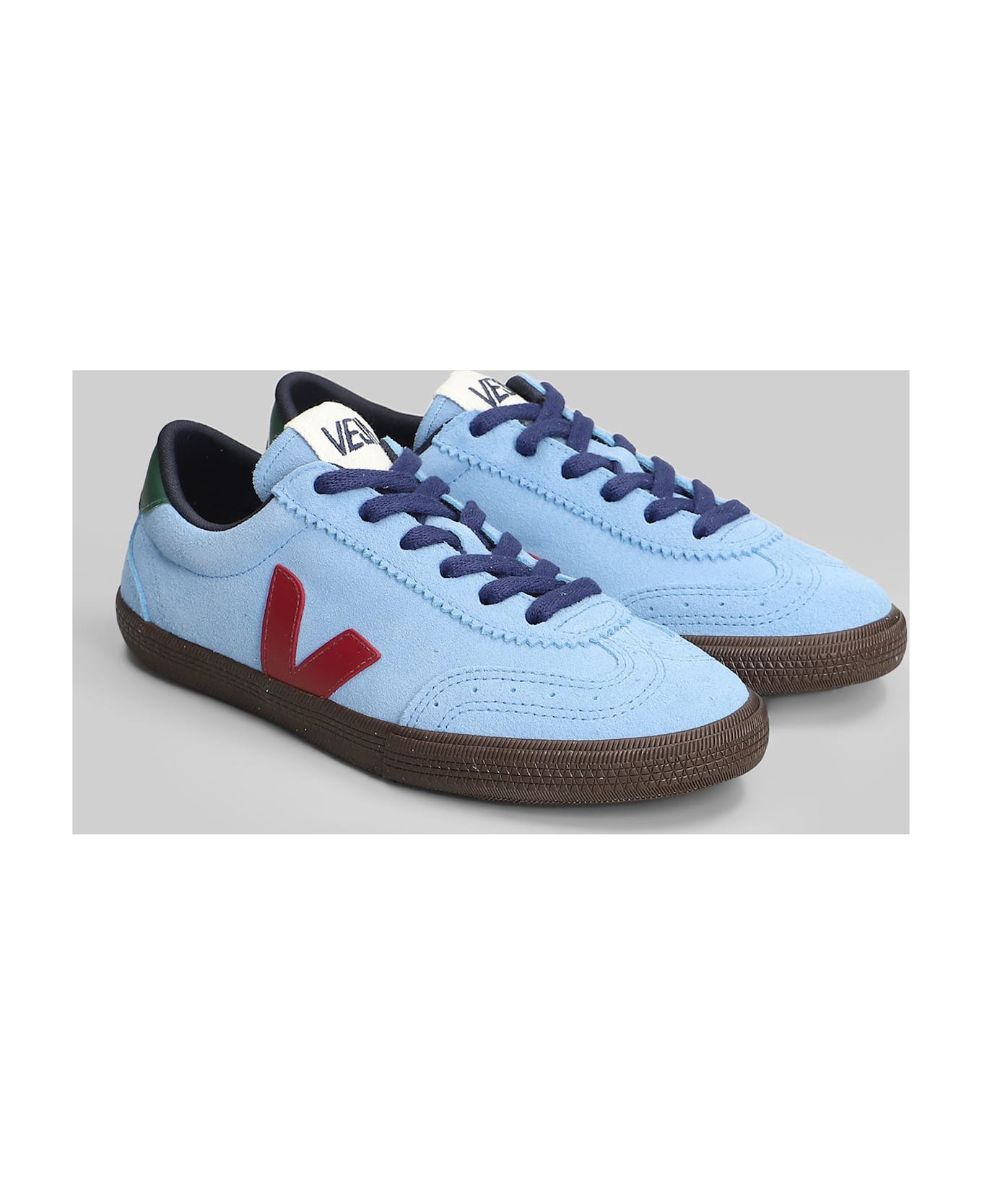 Veja Volley Sneakers In Cyan Suede - cyan