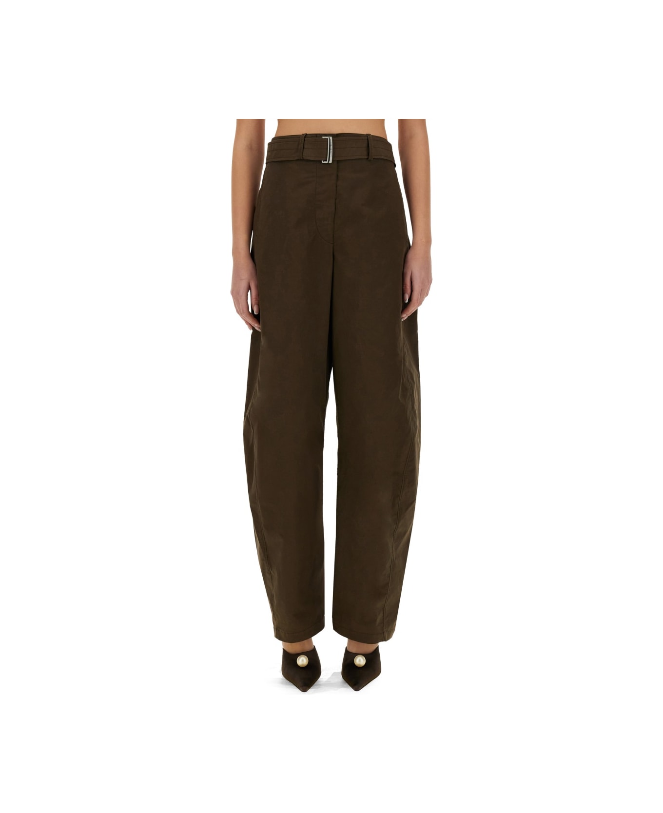 Magda Butrym "wide-leg" Pants With Belt - BROWN