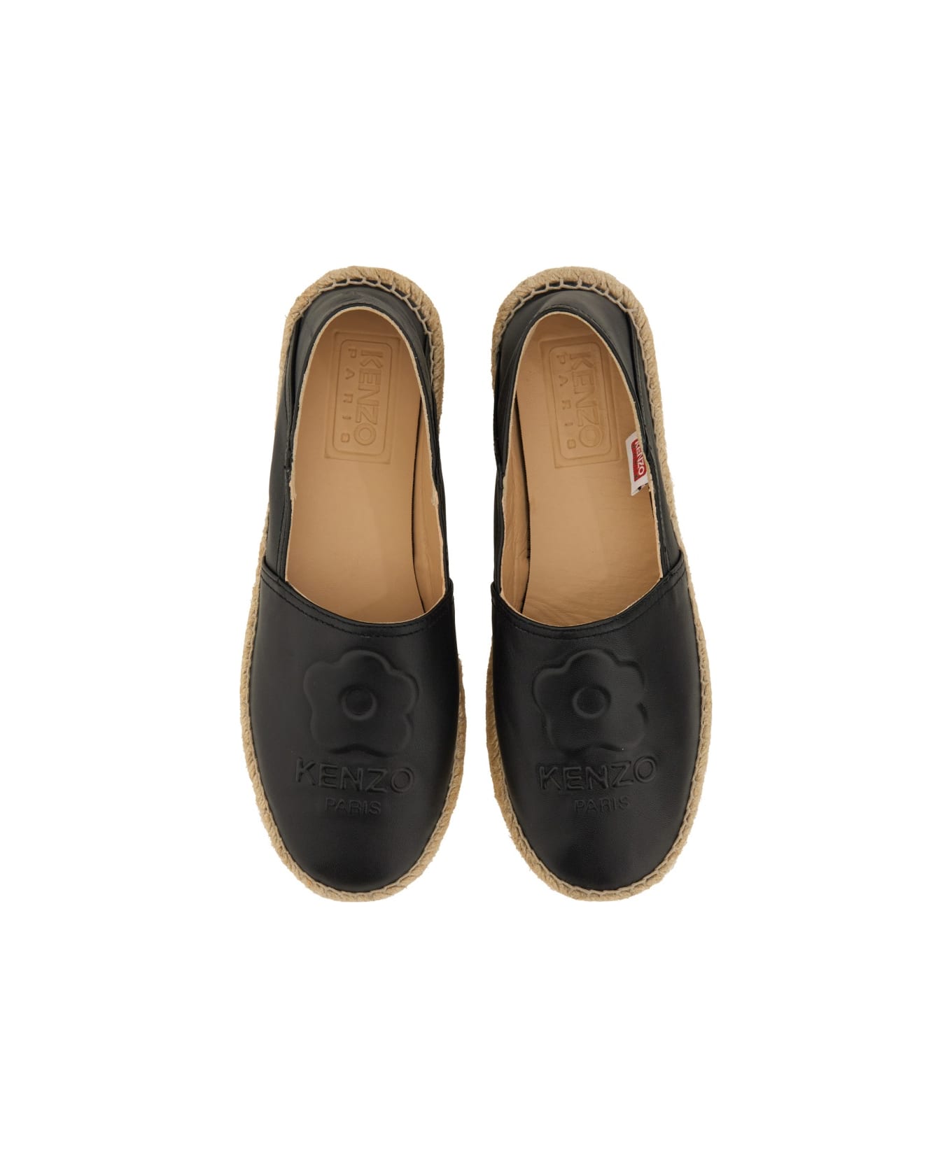 Kenzo Espadrille With Logo - BLACK フラットシューズ