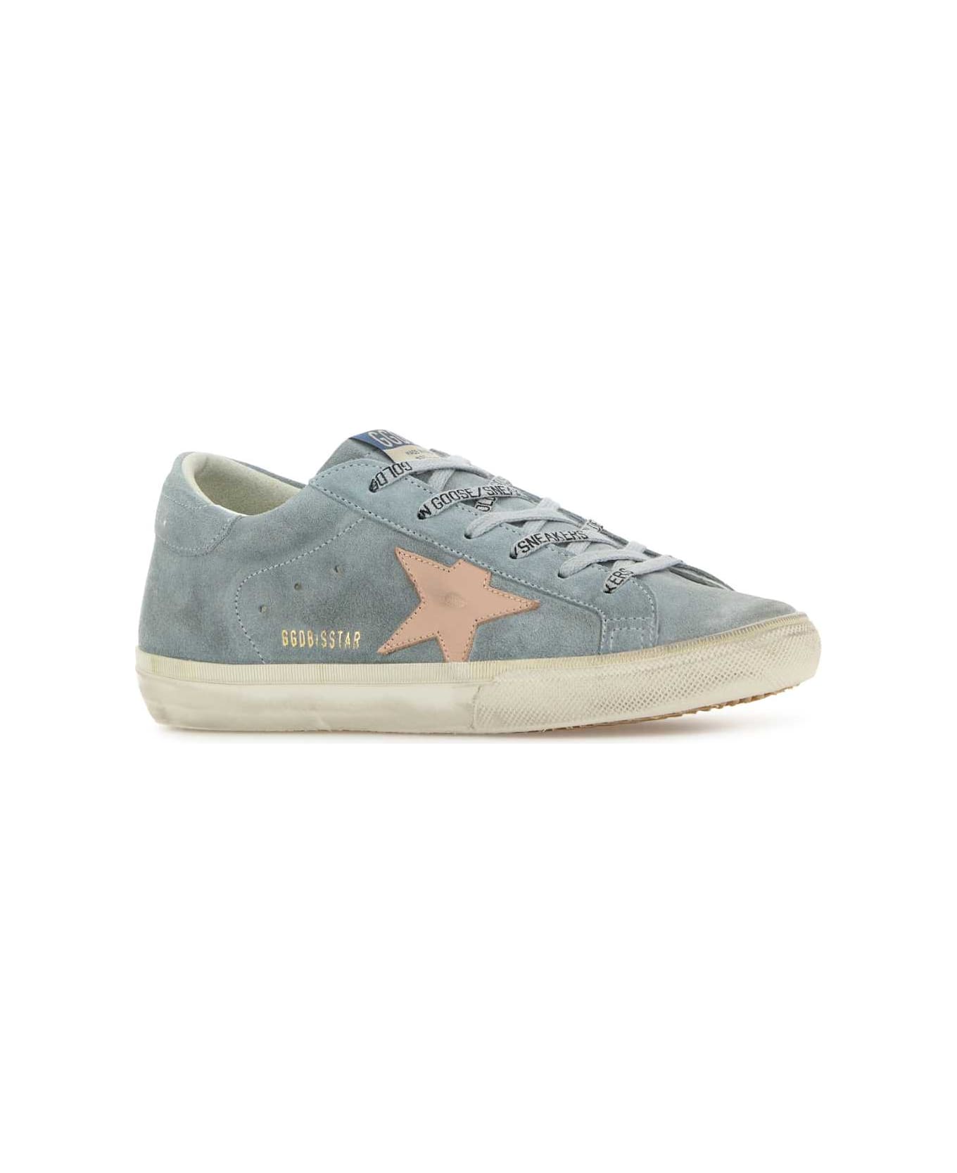 Golden Goose Light Blue Suede Super Star Sneakers - QUARRYSHADOWGREY