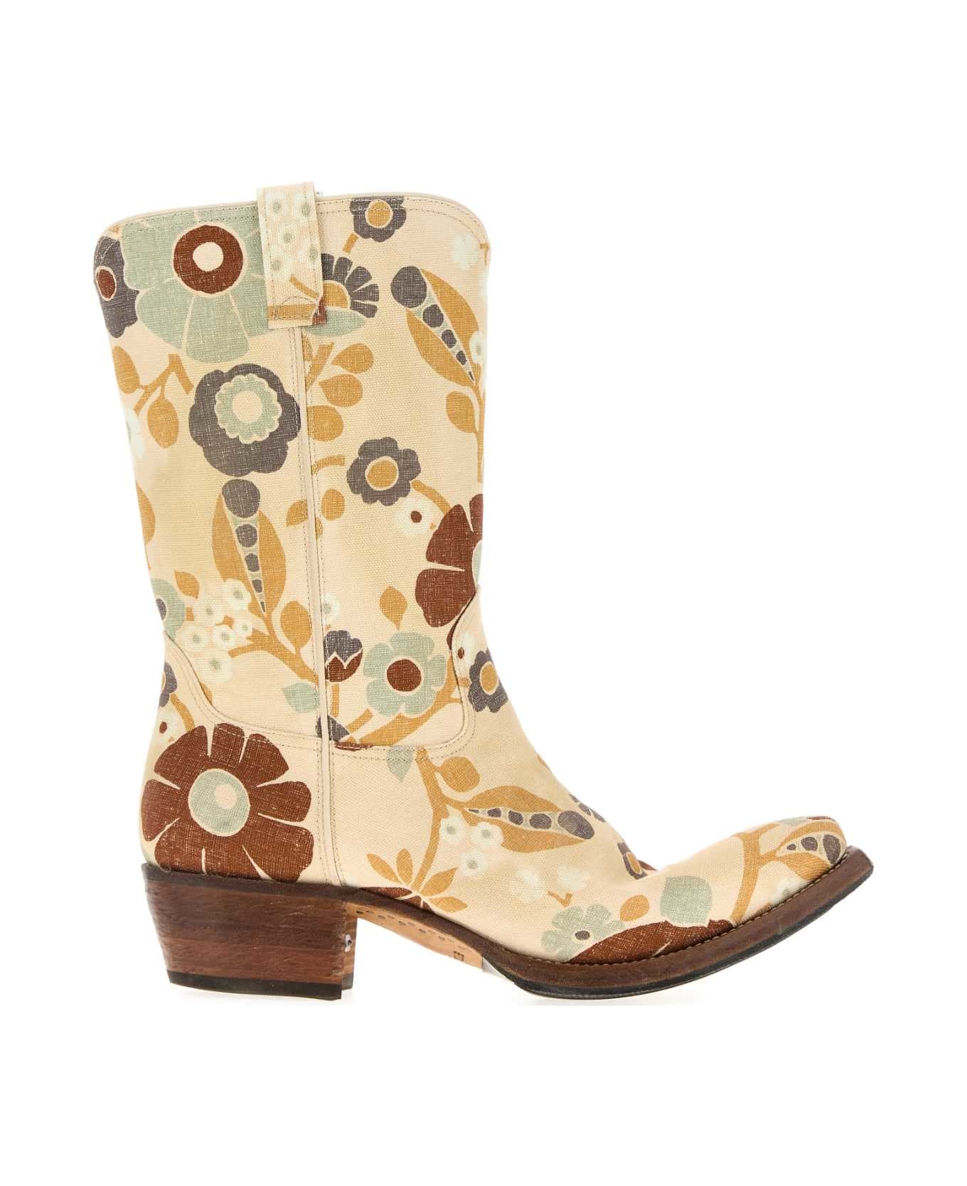 Prada Printed Canvas Boots - DESERTO