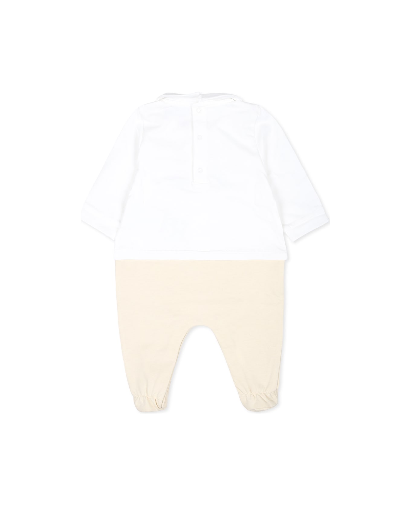 Moschino Beige Babygrow For Babykids With Lying Teddy Bear - Beige