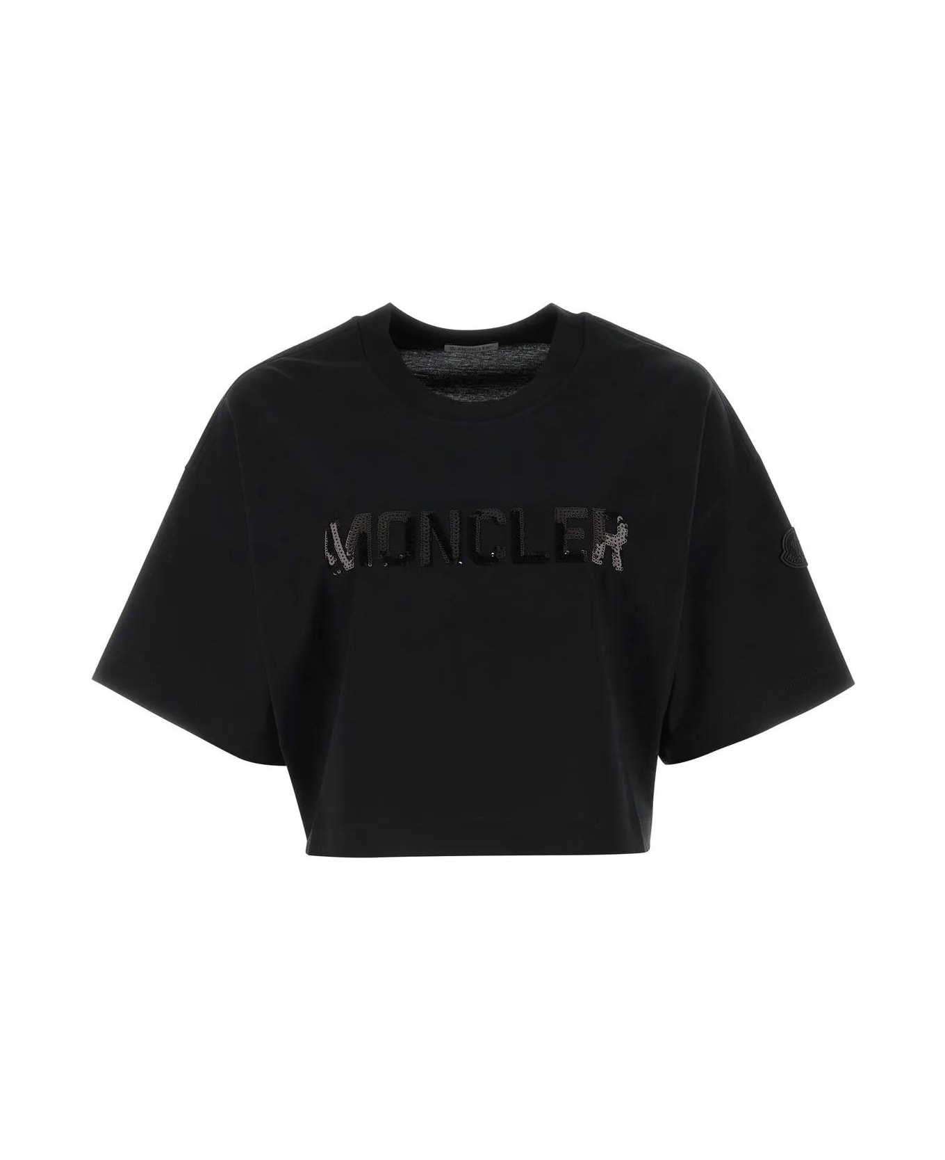 Moncler Black Cotton Oversize T-shirt - Black