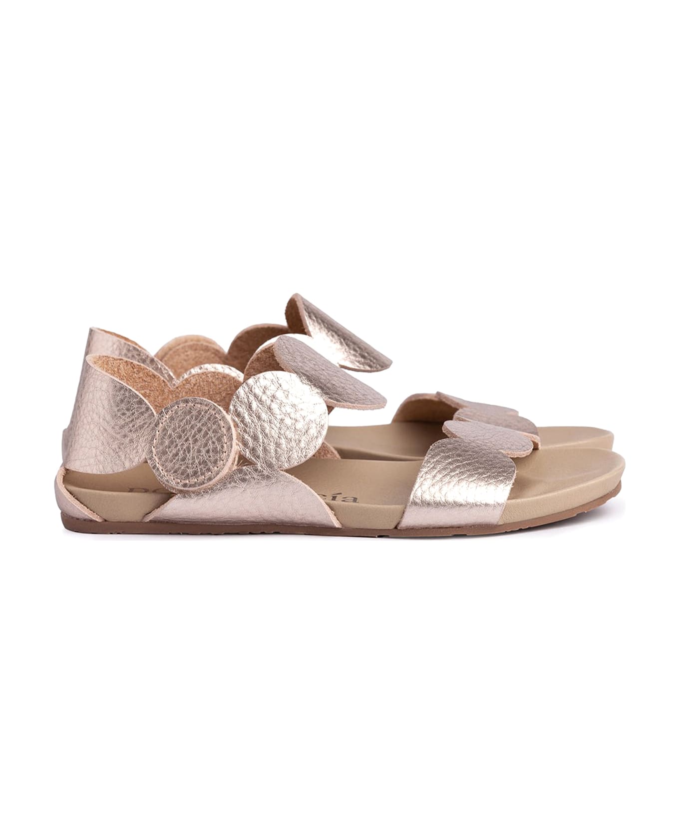 Pedro Garcia Jeanne Sandal In Laminated Grained Leather - SIROCCO