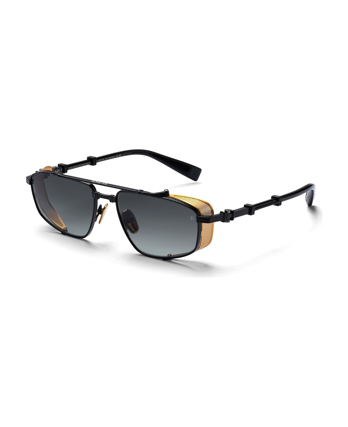 Balmain Brigade-v - Black / 18k Gold Sunglasses - Black/gold