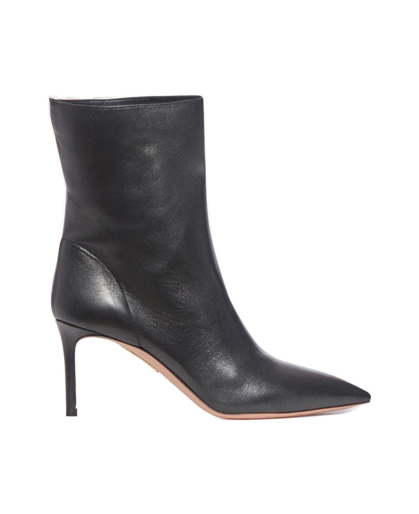 Aquazzura Matignon Pointed-toe Heeled Boots - Black