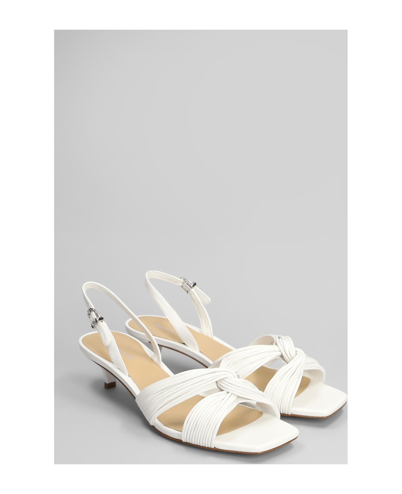 Michael Kors Alessia Sandals In White Leather - white