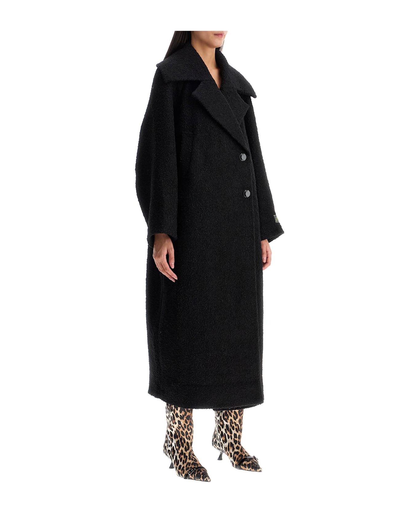 Ganni Boucle Coat - BLACK (Black)