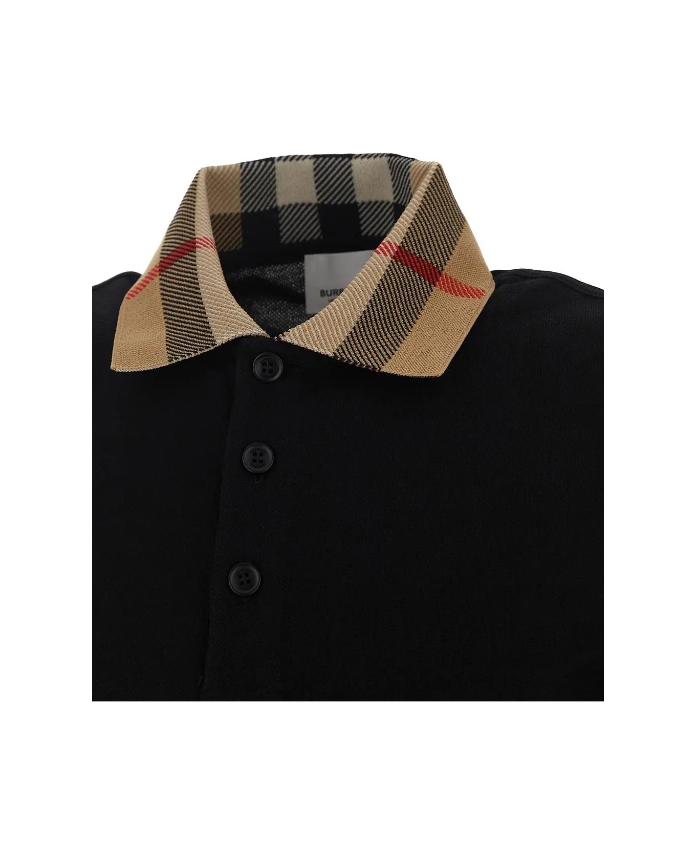 Burberry Check Collar Cotton Polo Italist 9974