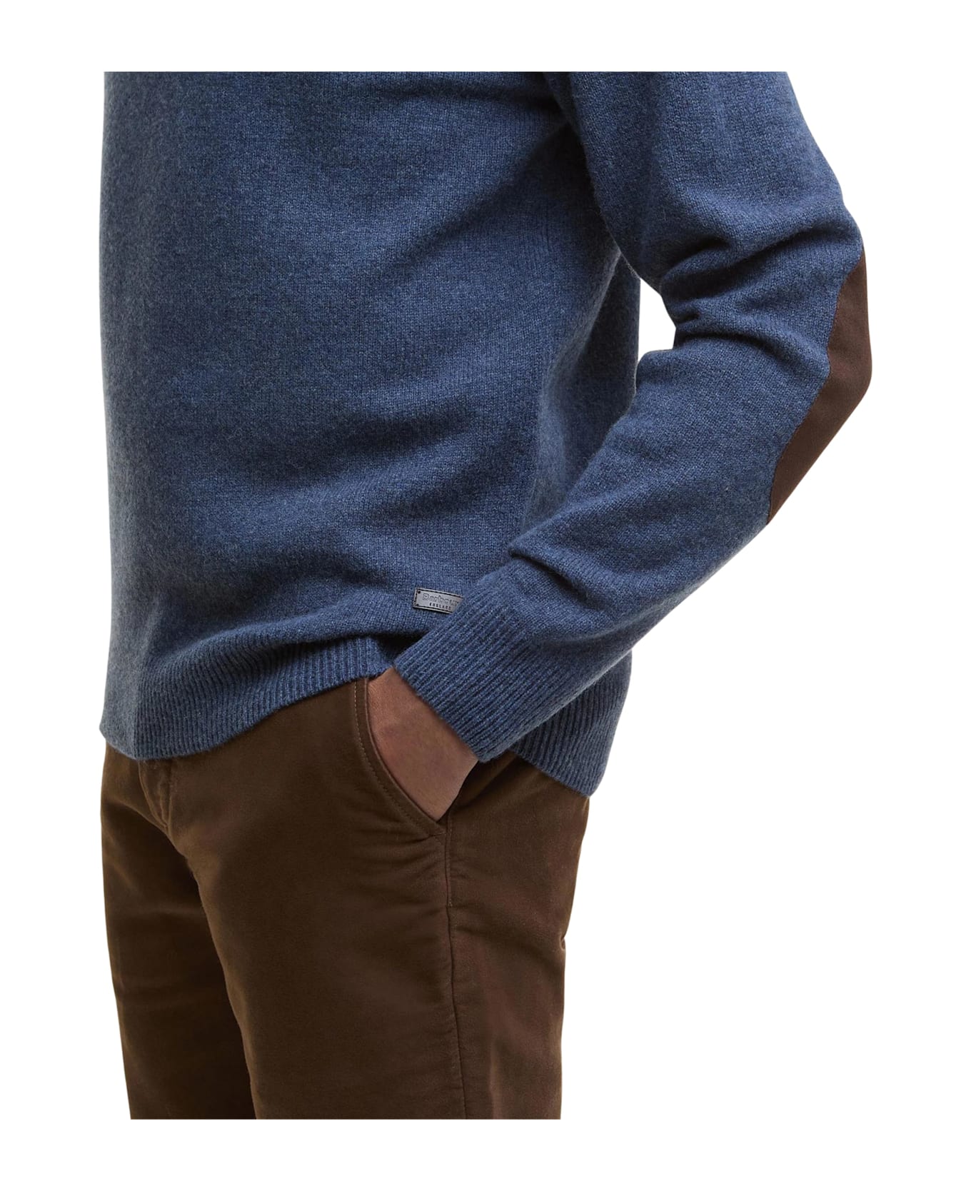Barbour Essential Elbow Patch Sweatshirt - Blue