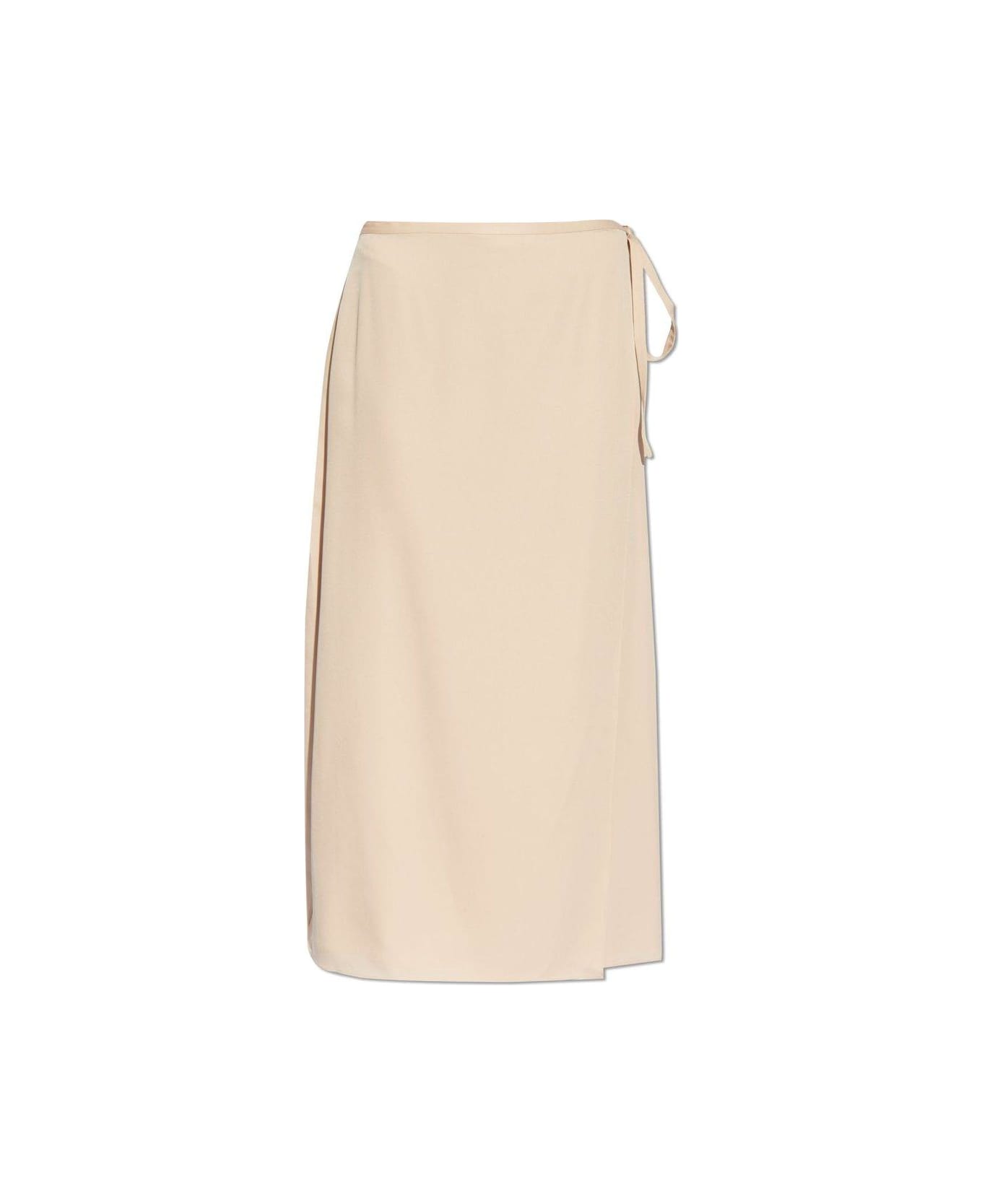 Theory Flared Hem Wrapped Midi Skirt - PINK