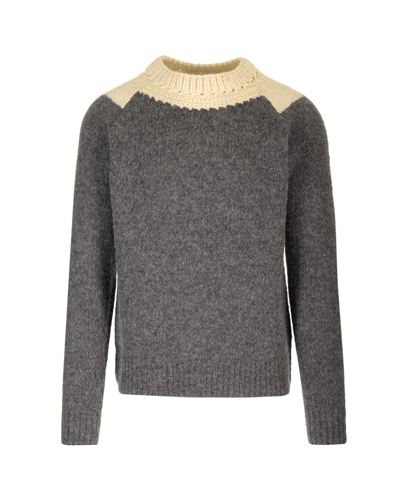 Dries Van Noten 'morgan' Crewneck Sweater - Grey ニットウェア