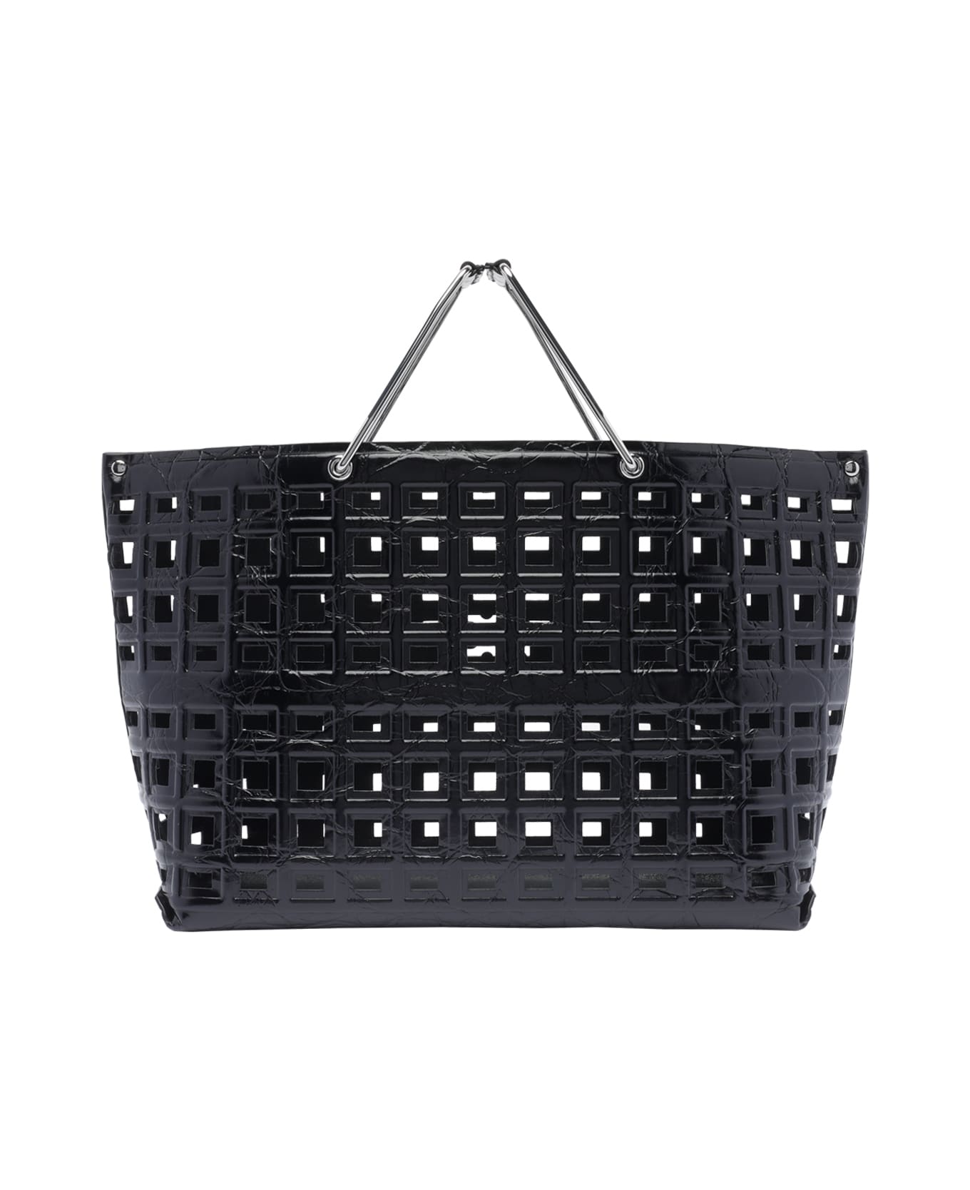 Tory Burch Croco Embossed Ella Market Handbag - Black