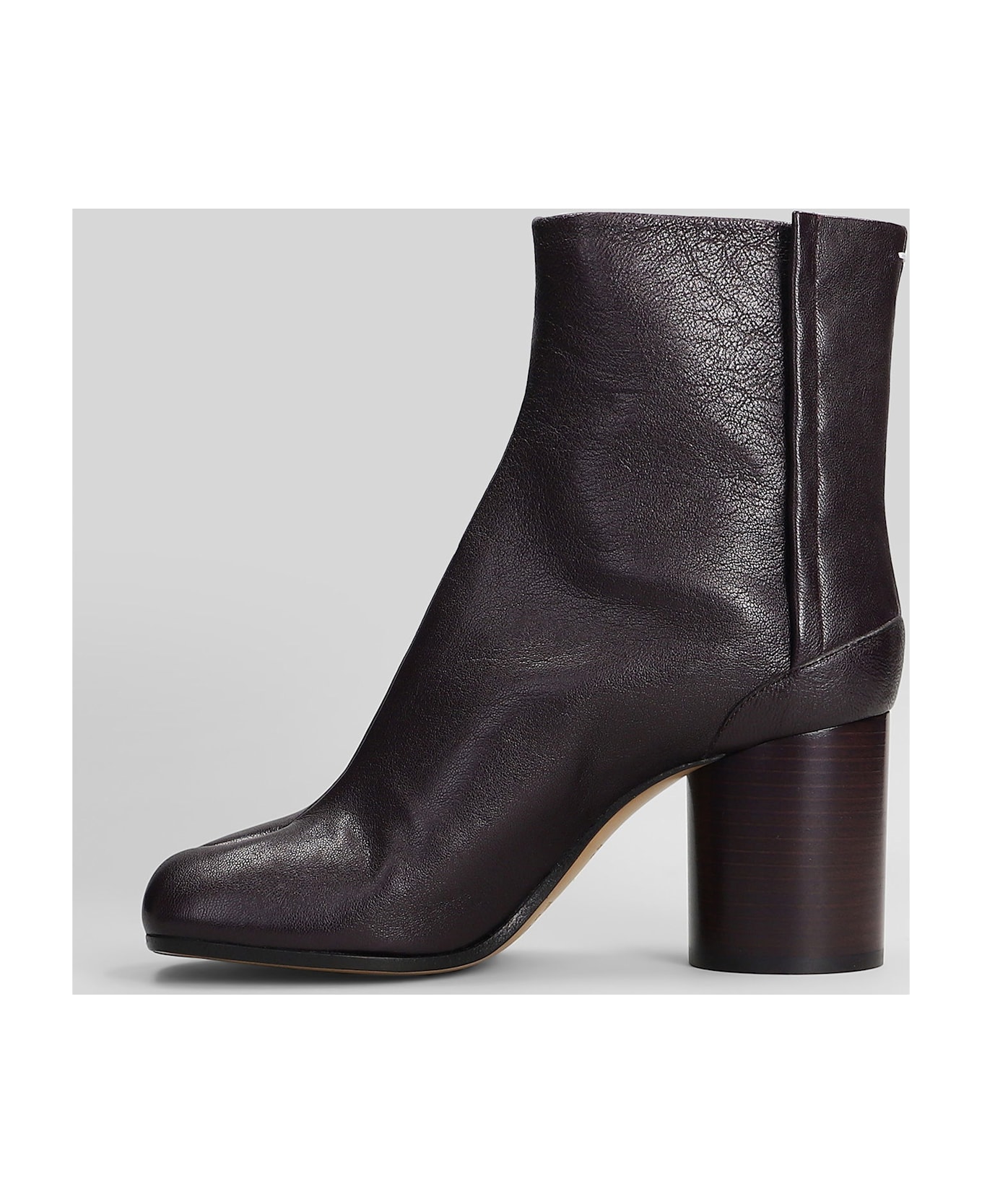 Maison Margiela Tabi High Heels Ankle Boots In Viola Leather - Viola