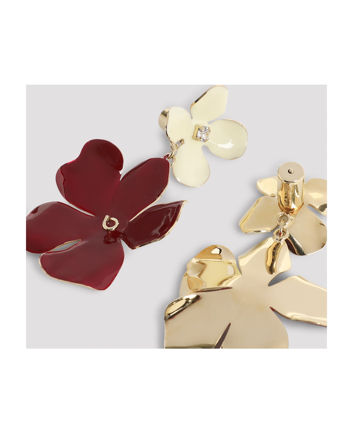 Marni Flower Earrings - Burgundy