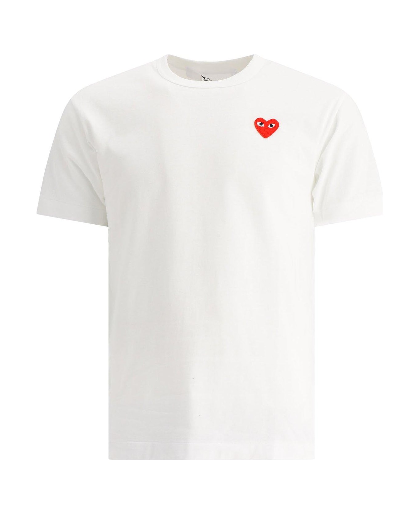 Comme des Garçons Play Heart Logo Patch Crewneck T-shirt - White
