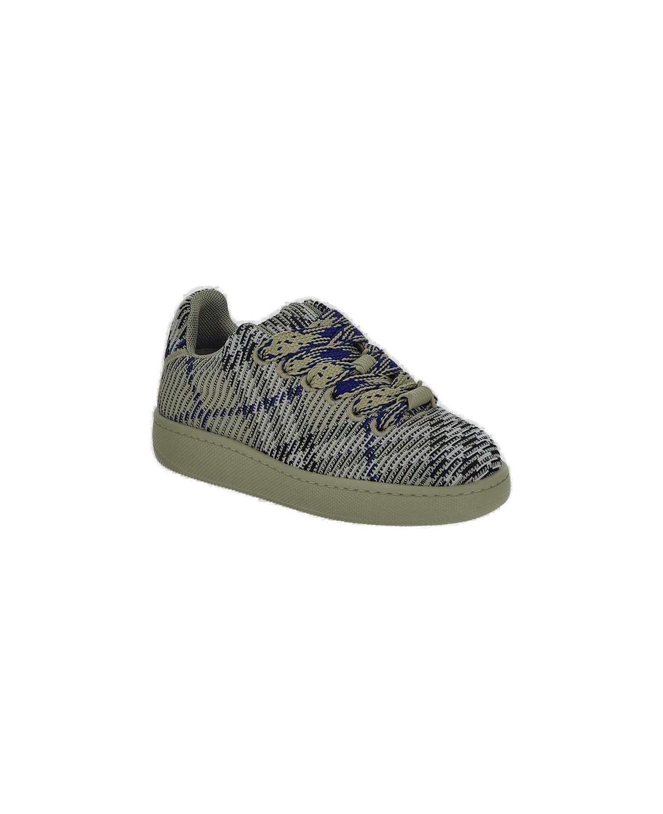 Burberry Box Checked Knitted Lace-up Sneakers - Lichene スニーカー