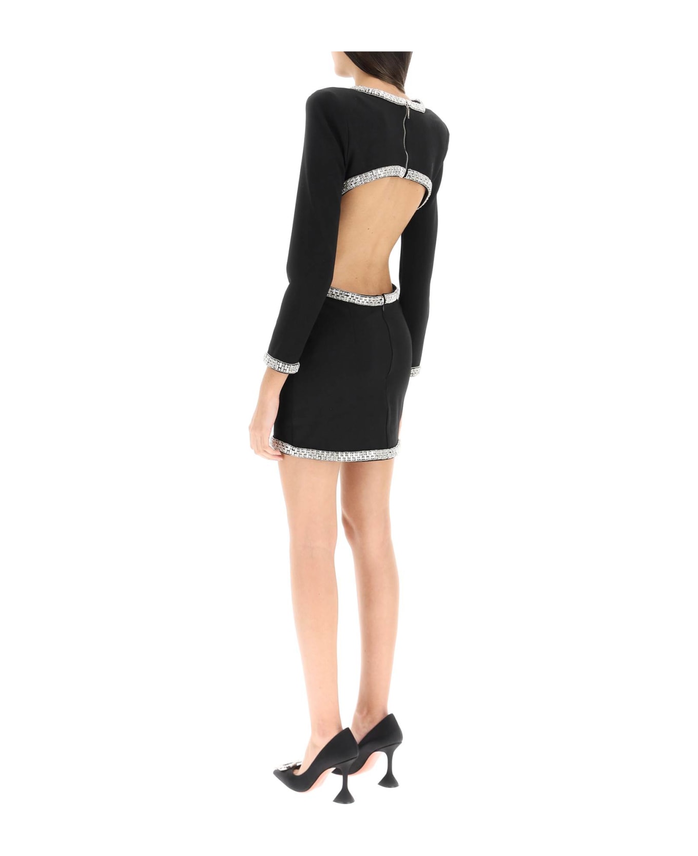retrofete 'naomi' Jersey Mini Dress With Crystals - BLACK SILVER (Black)