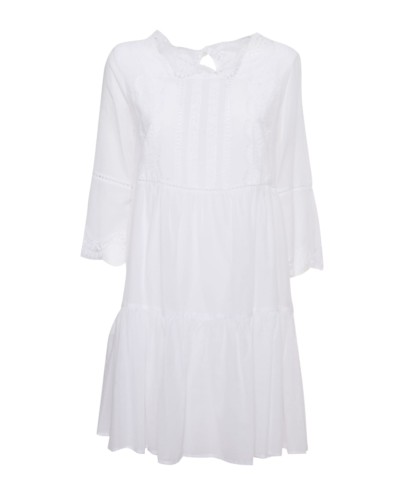 Ermanno Ermanno Scervino White Cotton Dress - WHITE