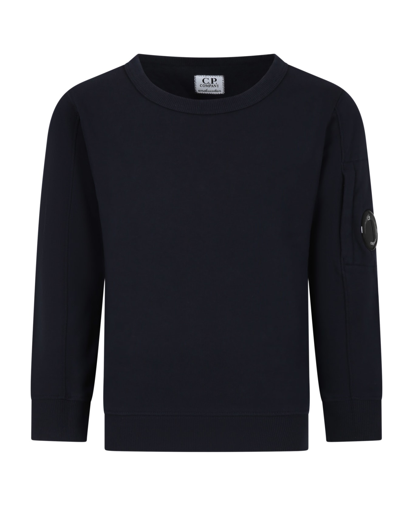 C.P. Company Blue Sweatshirt For Boy With C.p. Company Lens - Eclisse ニットウェア＆スウェットシャツ