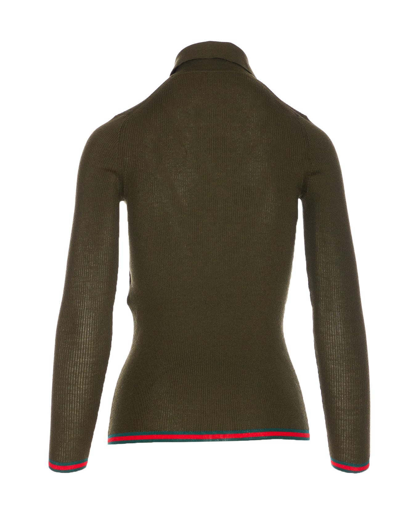 Gucci Web Detail Polo - Green