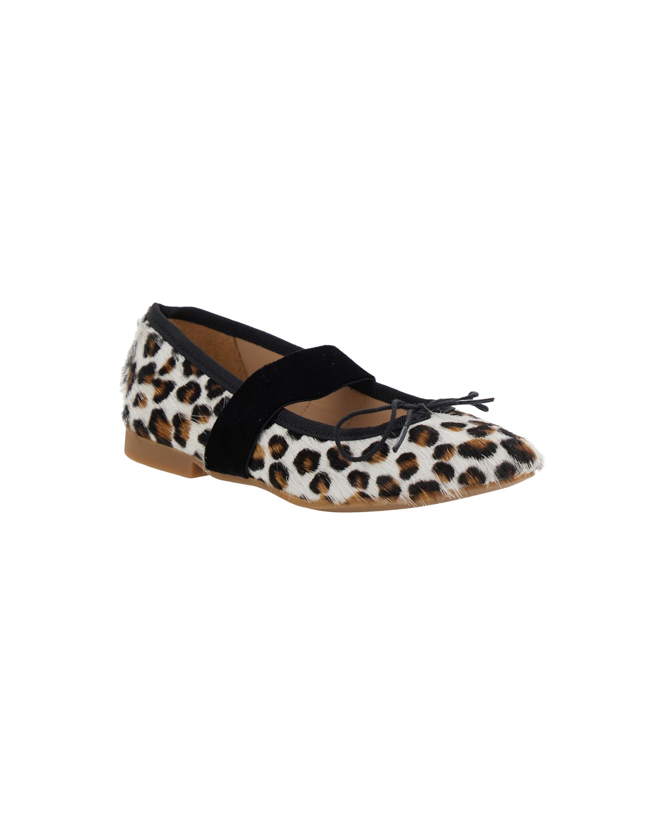 Pom d
Api Multicolor Ballet Shoes With Adjustable Strap Closure And All-over Leopard Motif In Fabric Girl - Multicolor