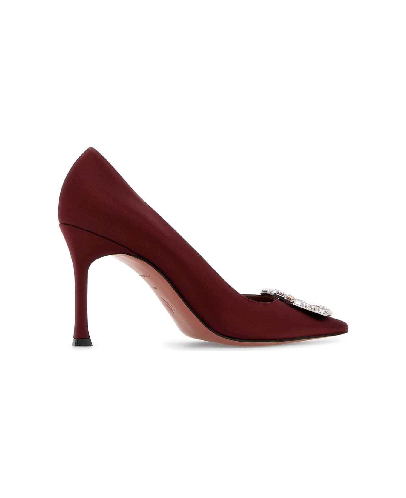 Amina Muaddi Camelia Pump 90 Satin Wine White B - WINEWHITE