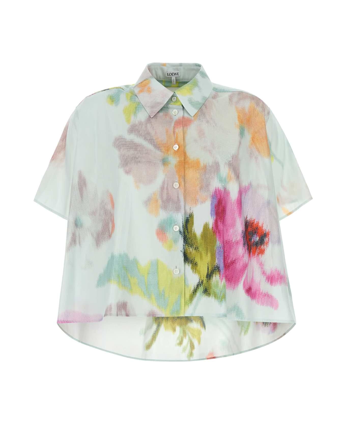 Loewe Printed Cotton Blend Shirt - LIGHTBLUEMULTICOLOR