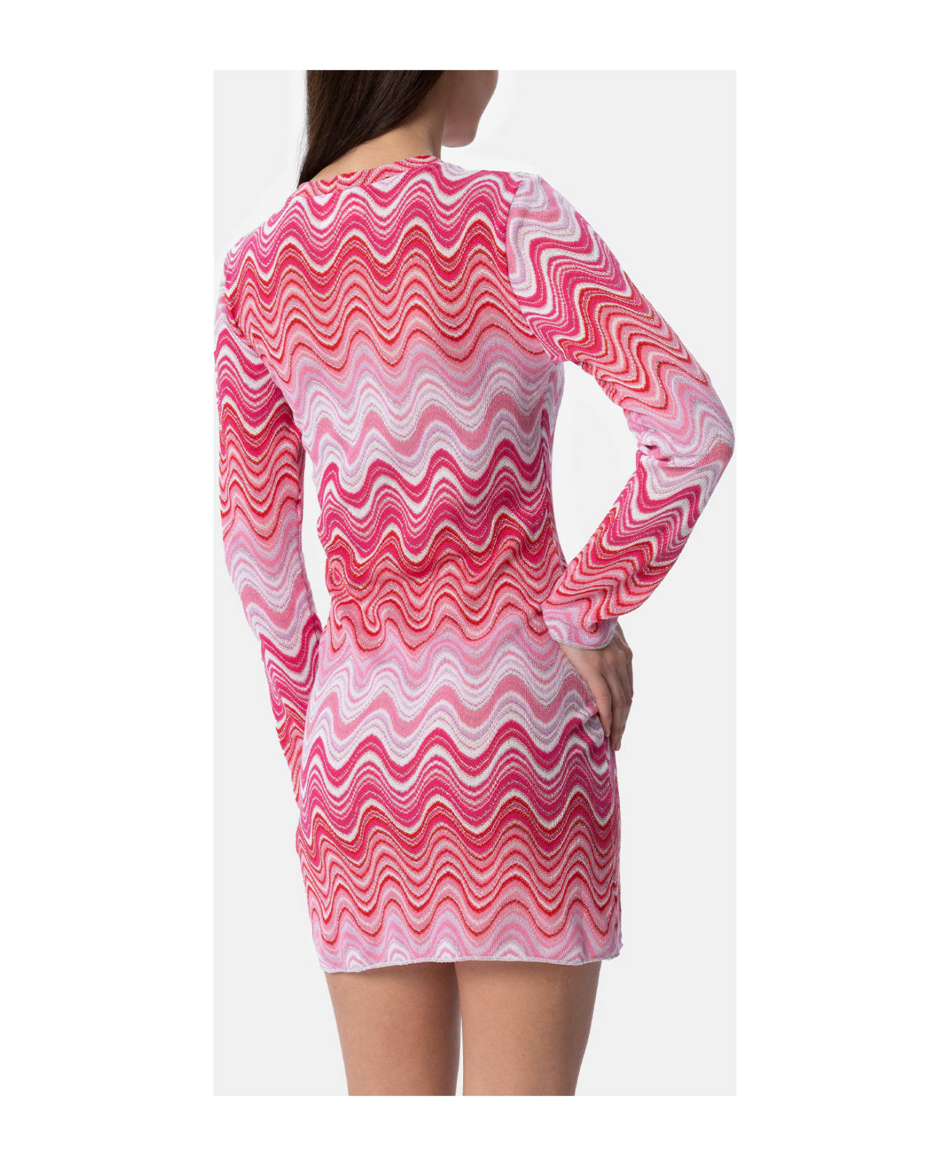 MC2 Saint Barth Woman Raschel Knit Pink Short Dress Imany - PINK