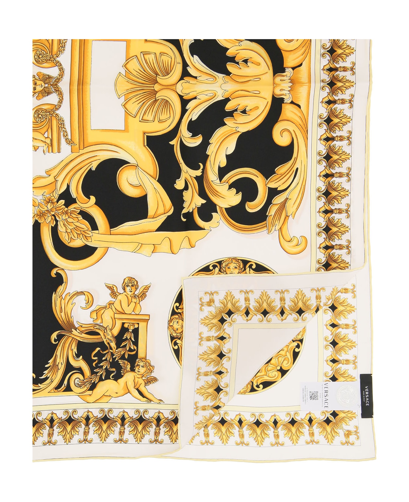 Versace Barocco Print Foulard - Nero