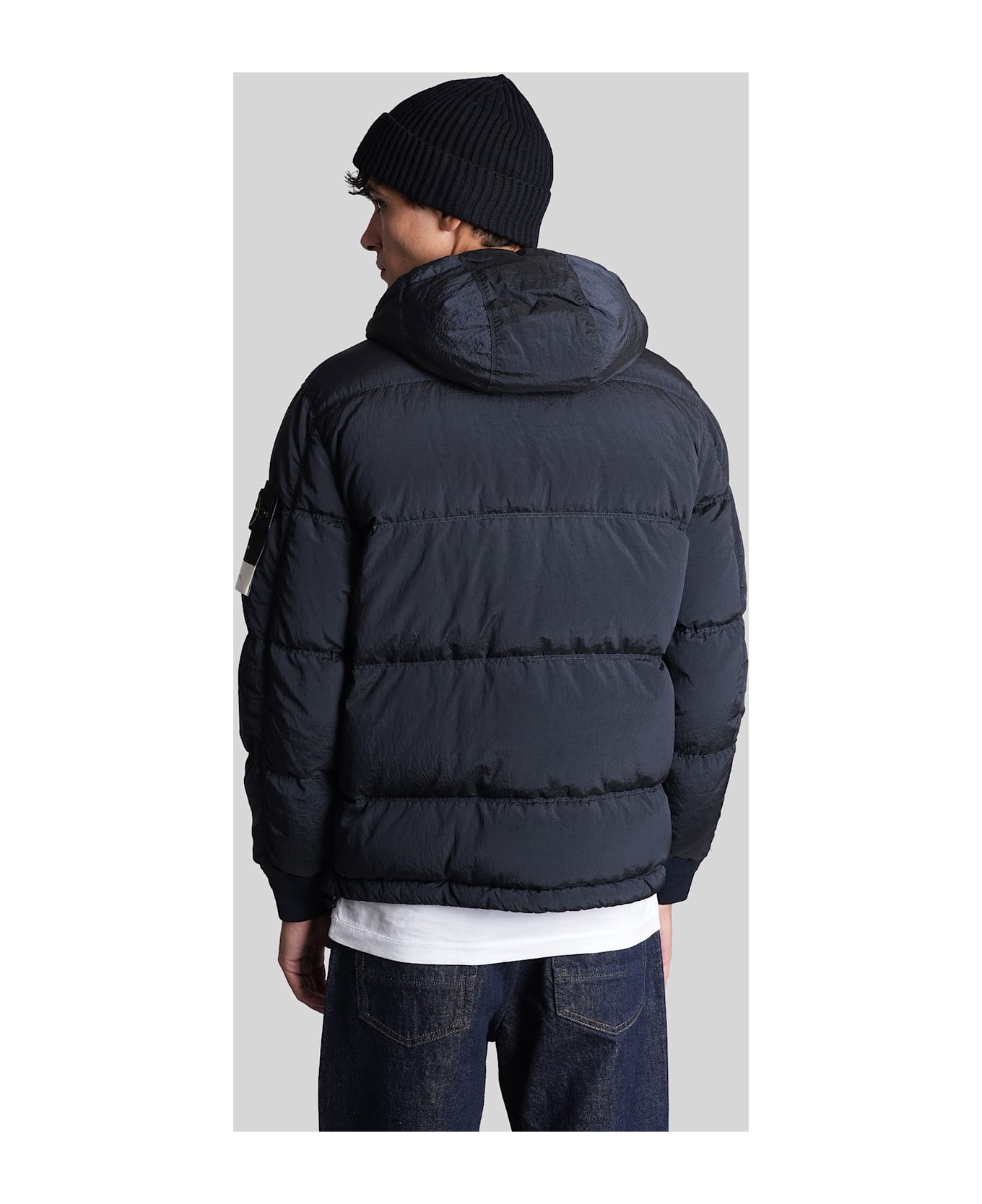 Stone Island Puffer In Blue Polyamide - blue