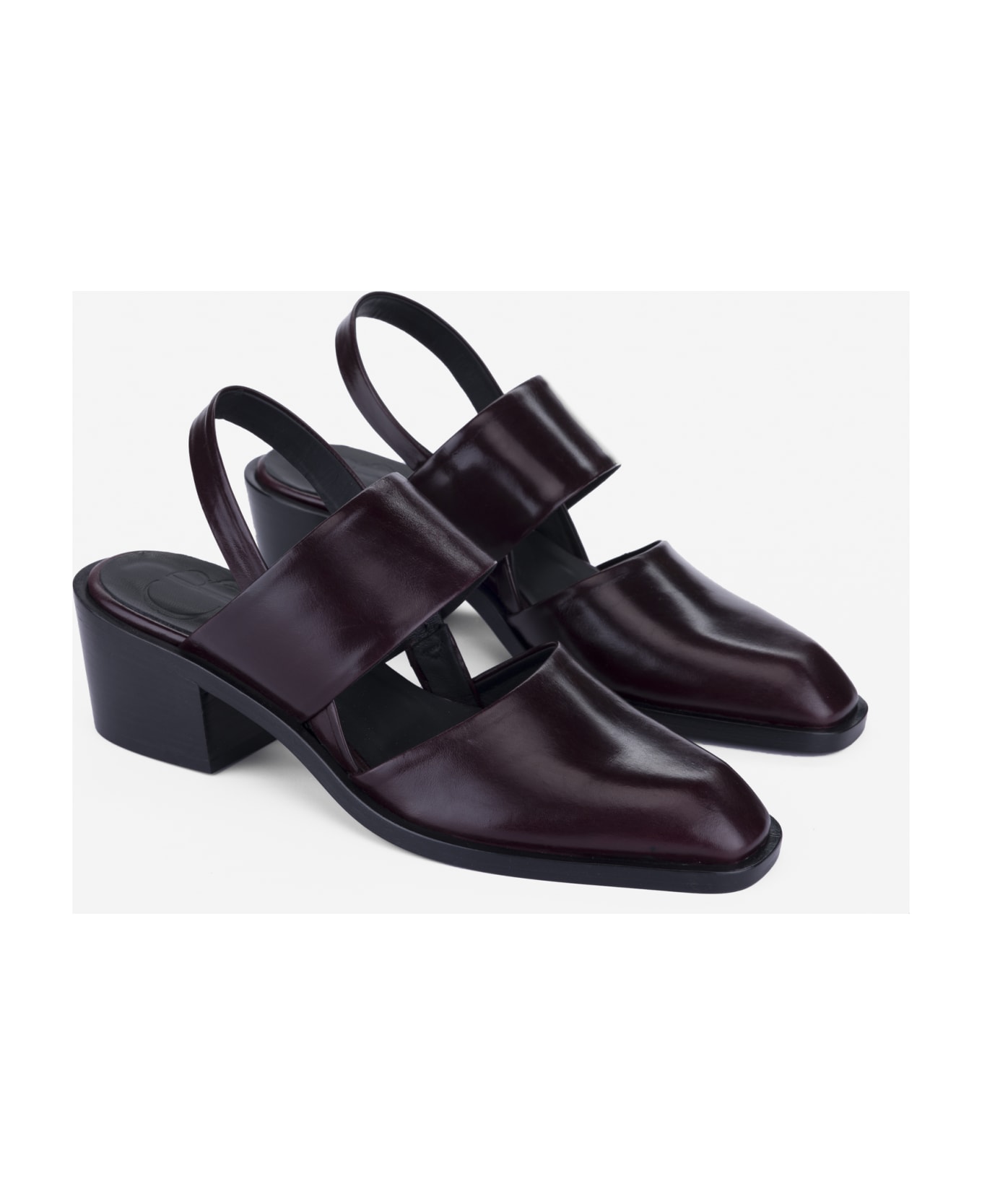 CB Made in Italy Leather 5 Cm Heels Marte - Burgundy