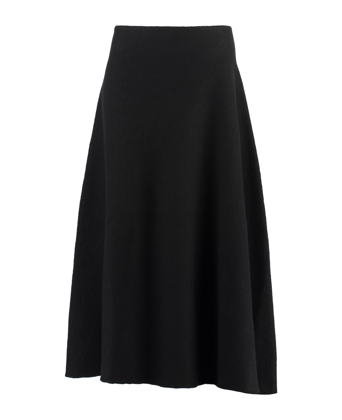 Jil Sander Asymmetrical Wool Skirt - black
