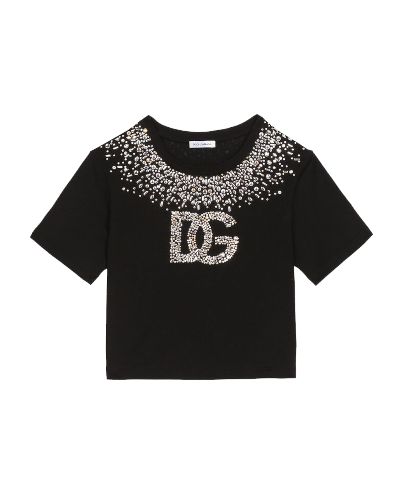 Dolce & Gabbana T-shirt In Jersey Con Logo Dg Jersey T-shirt With Dg Logo - Back