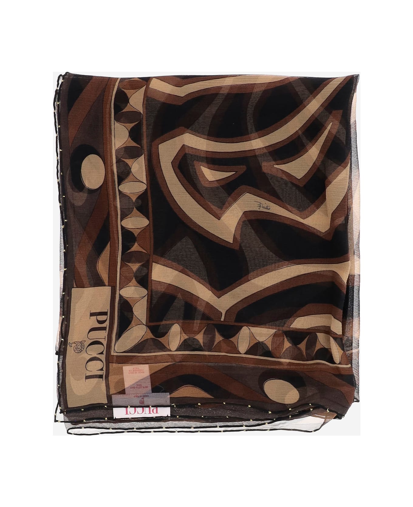 Pucci Printed Silk Scarf - Red