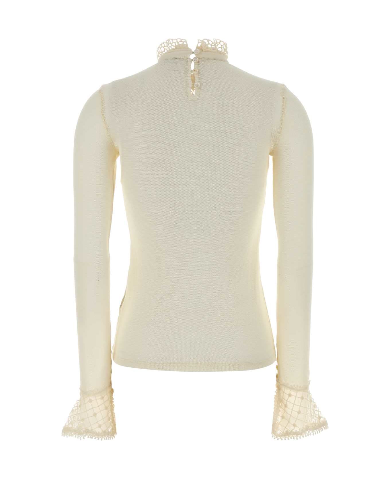 Isabel Marant Ivory Stretch Crochet Sarah Top - ECRU