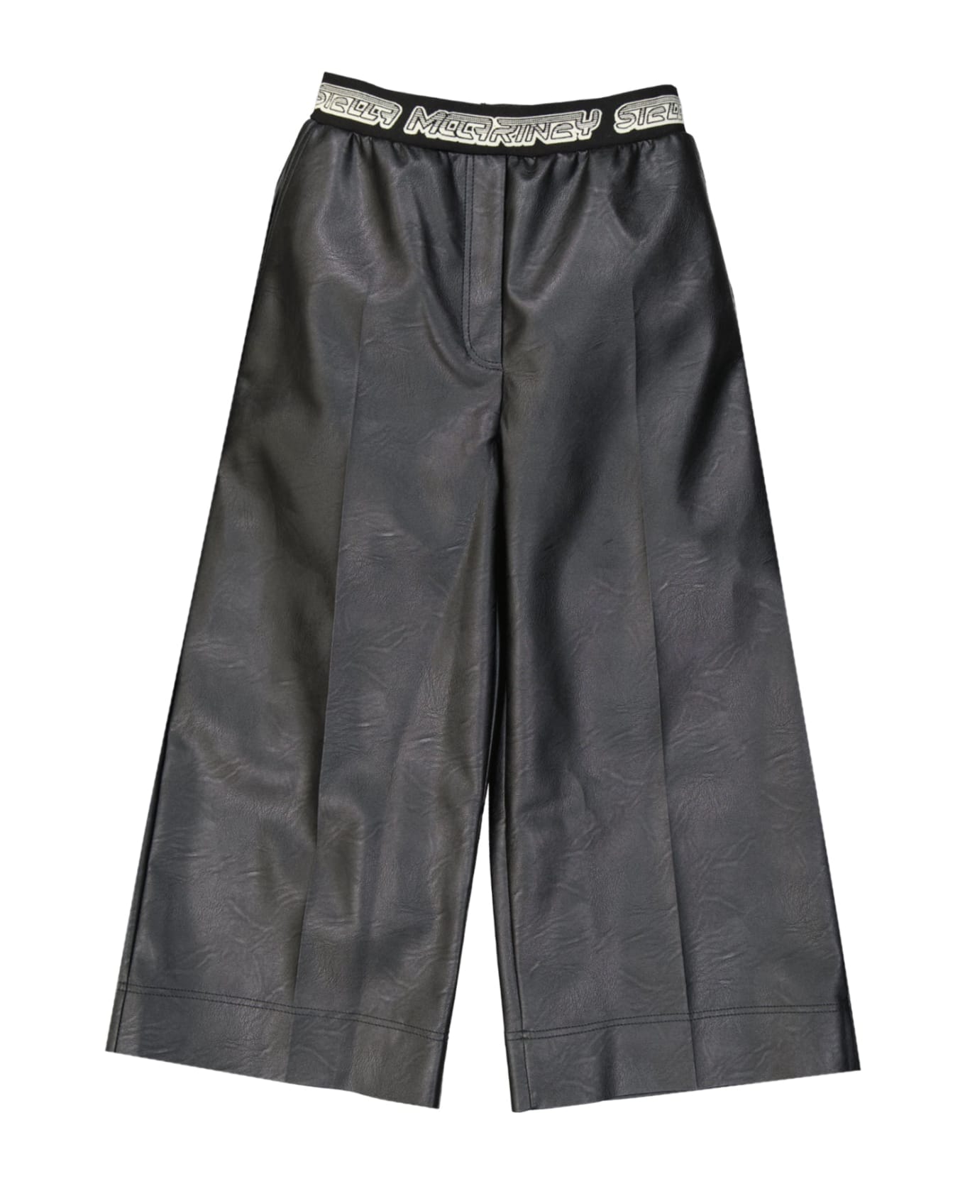 Stella McCartney Cropped Leather Effect Pants - Black