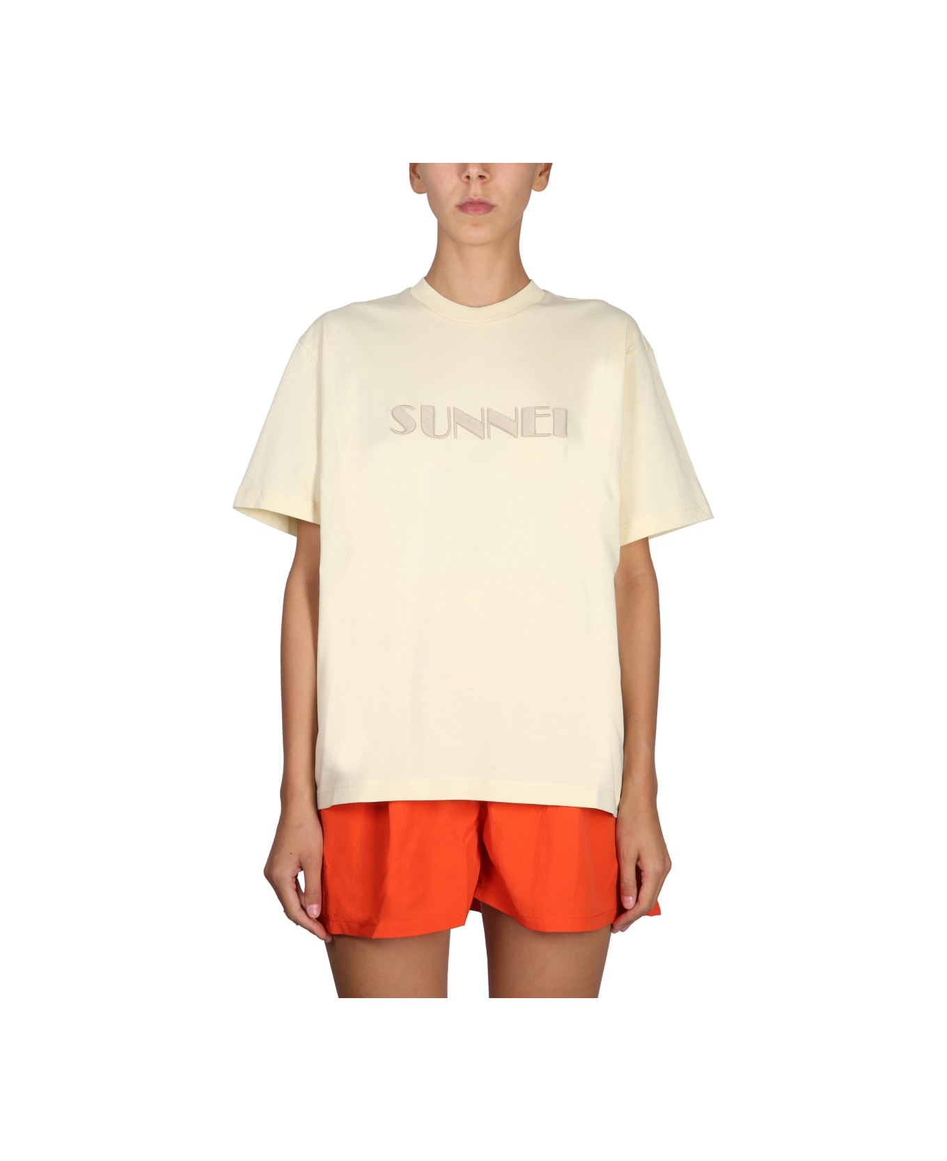 Sunnei Crewneck T-shirt - BEIGE