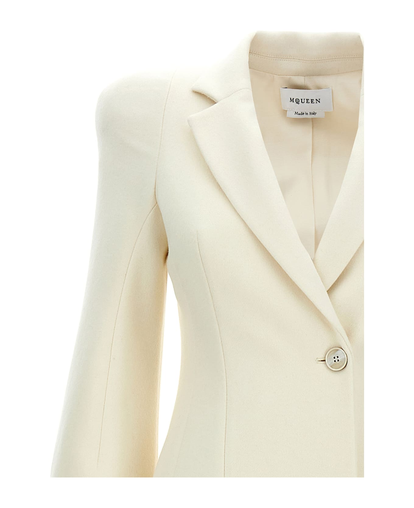 Alexander McQueen Double-breasted Coat With Shaped Shoulders - White