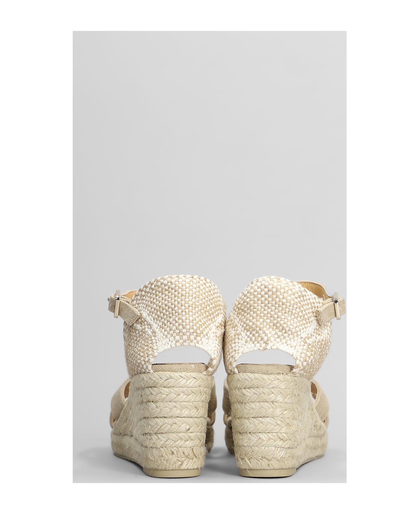 Castañer Bruna-6-002 Wedges In Beige Canvas - beige