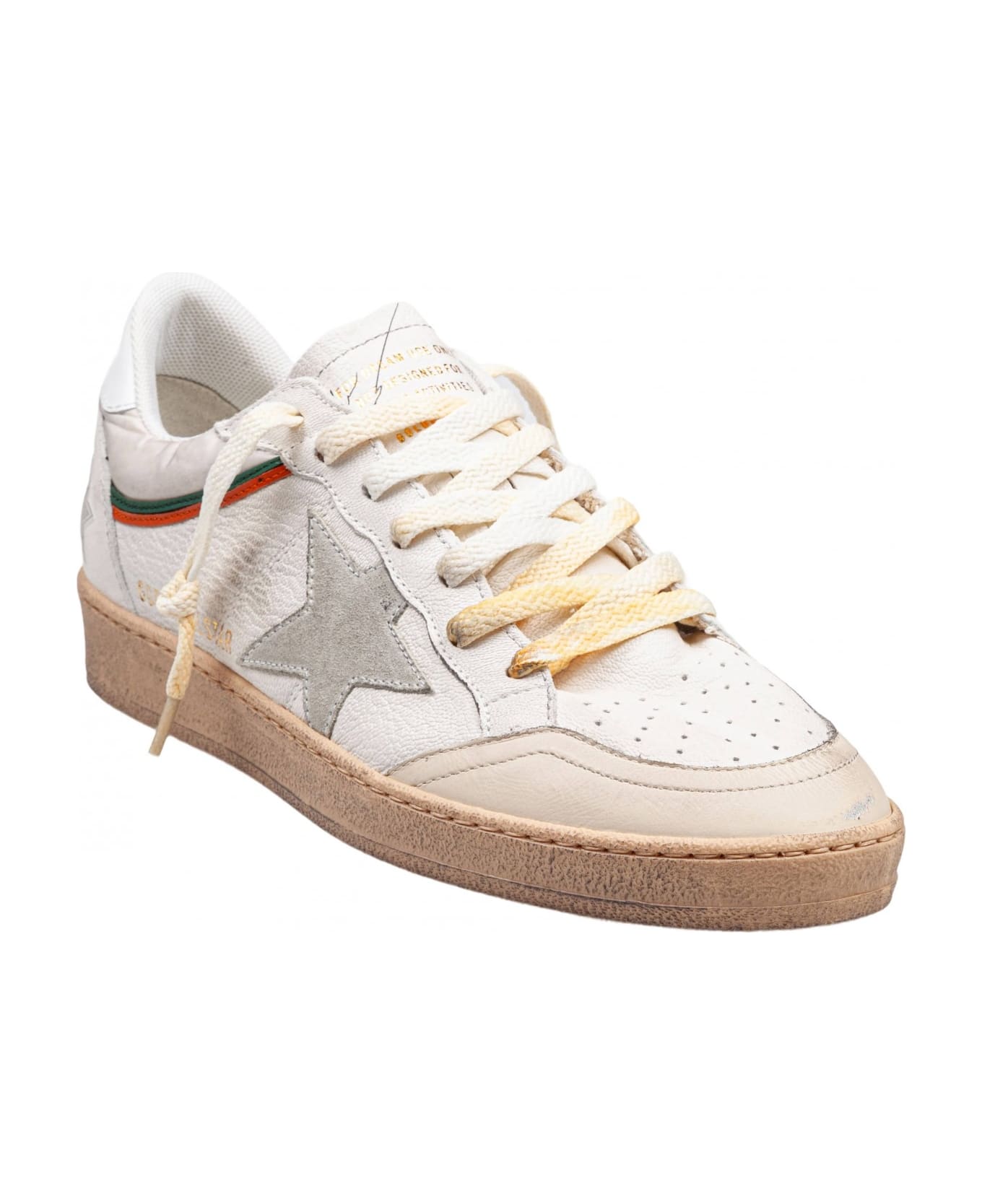 Golden Goose Ballstar Sneakers - WHITE/ORANGE