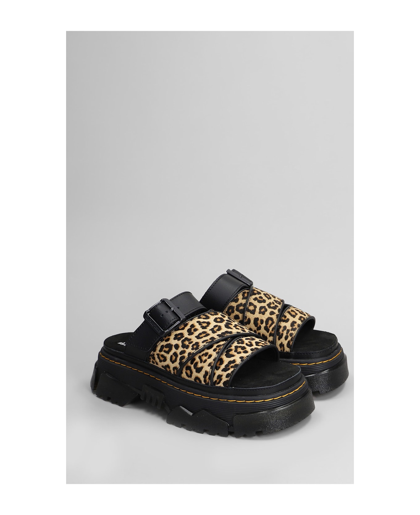 Dr. Martens Mattison Slide Slipper-mule In Black Leather - black
