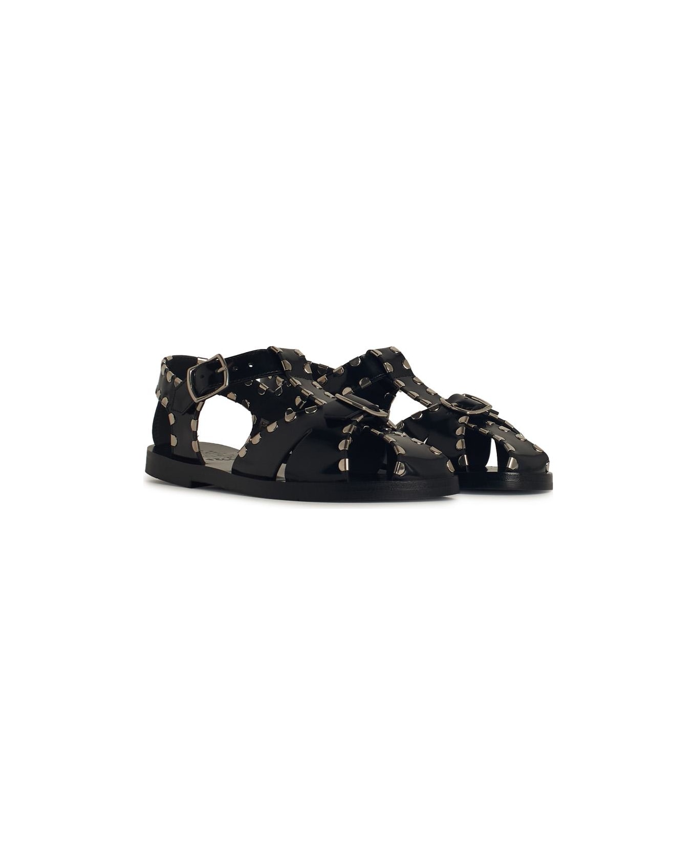 サンダル・ミュール BALLY Women Sandals WF0043 VT935 U901 Black Bally Black Leather Sandal for Women - Size IT – LOZURI®