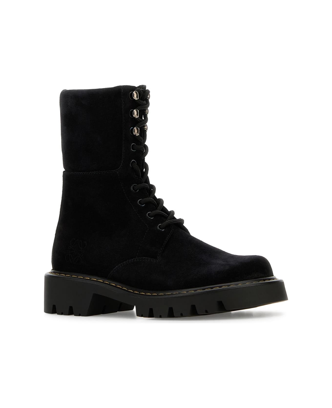 Loewe Sierra Combat Lace Up Boot - BLACK