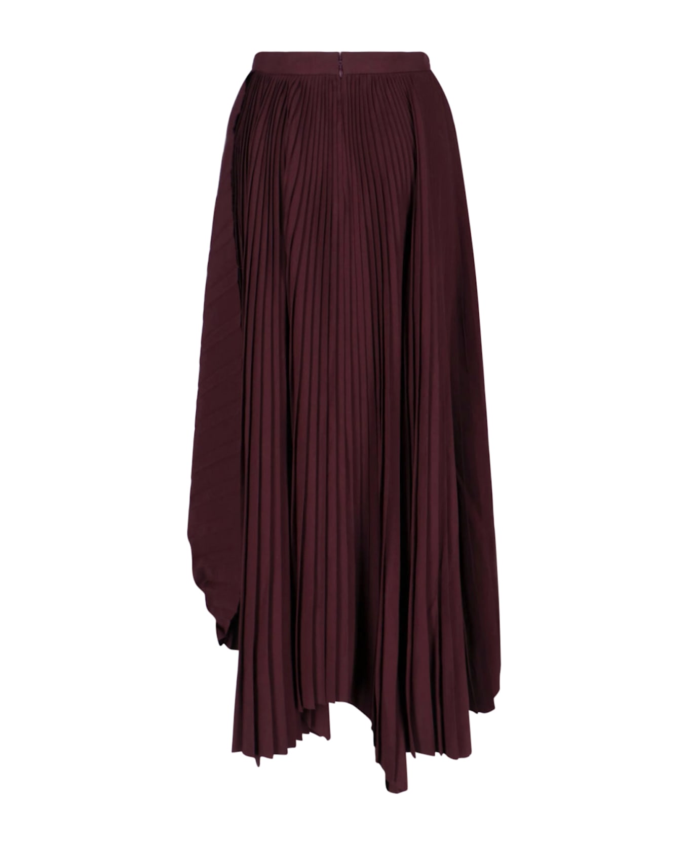 Alexander McQueen Asymmetrical Pleated Midi Skirt - Red