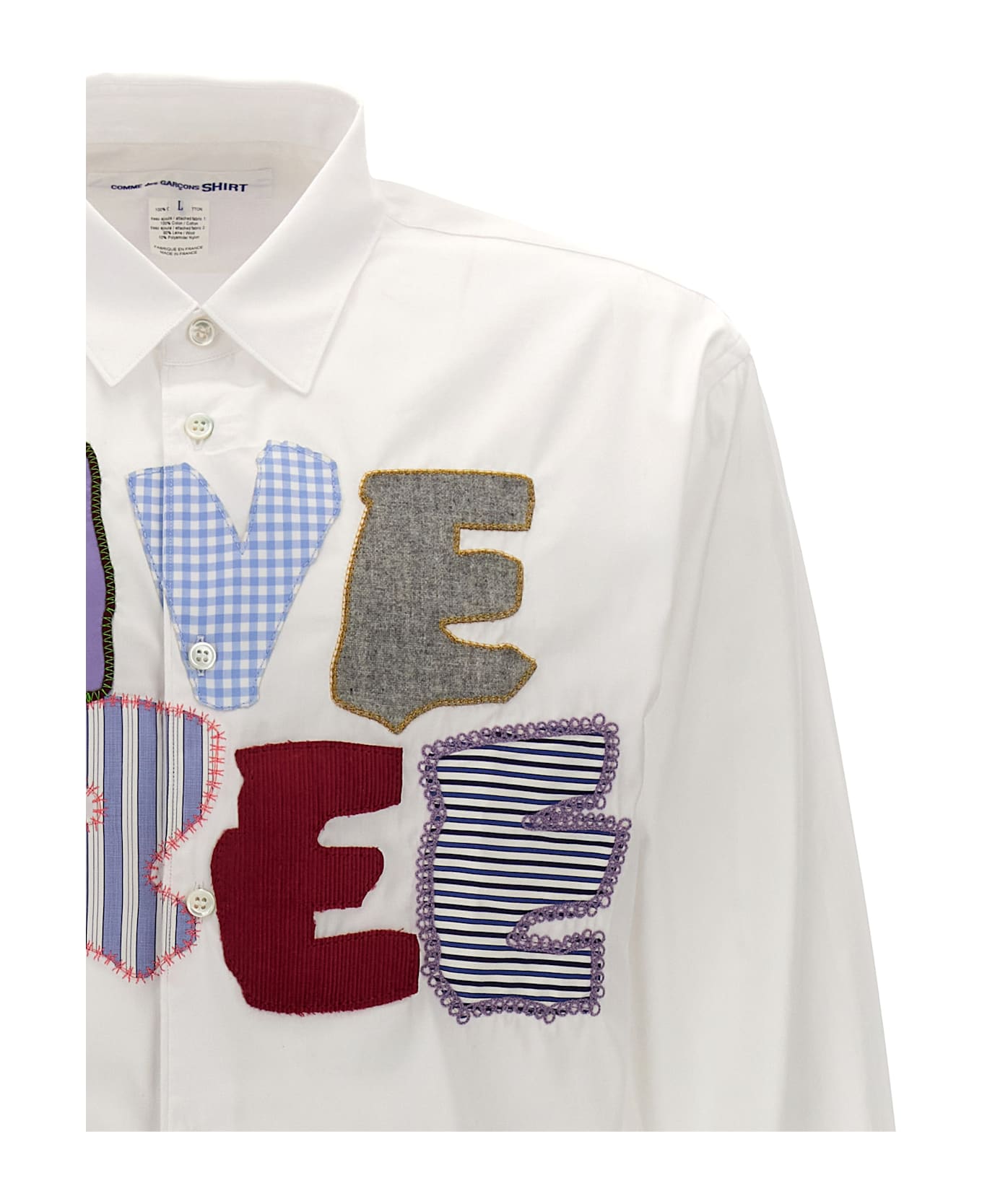 Comme des Garçons Shirt 'live Free' Shirt - White